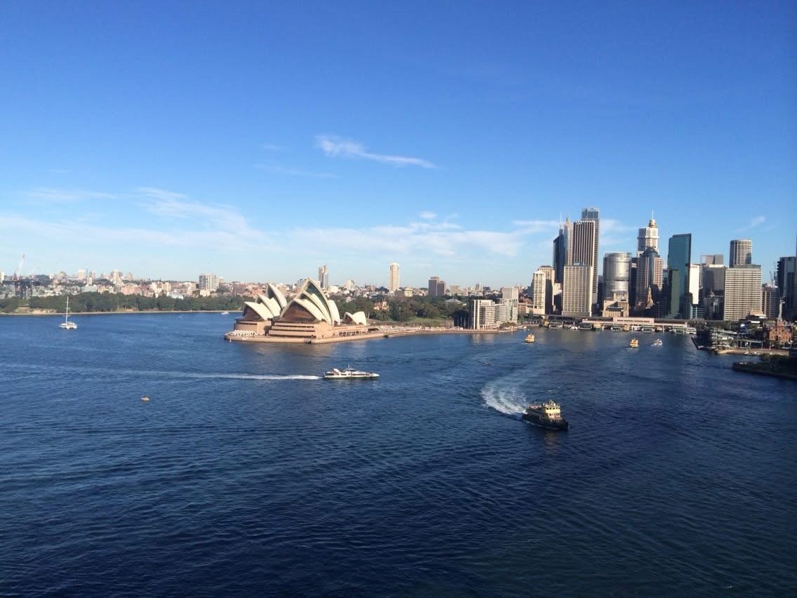 aerial view of darling harbour and sydney opera house