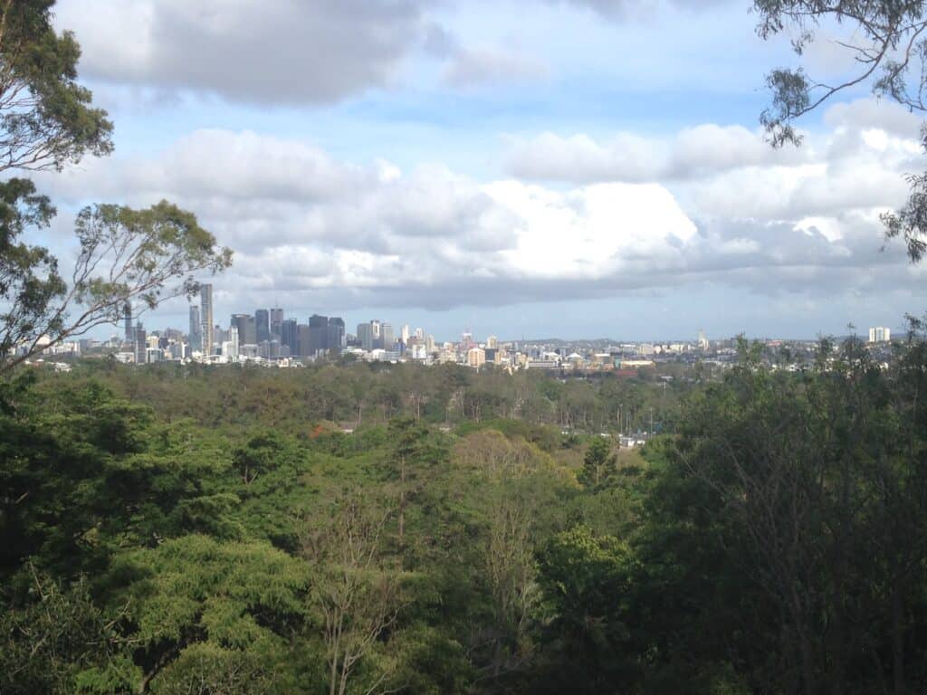 Brisbane CBD viewed from mountain