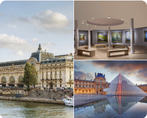 Mosaic image of locations in Paris