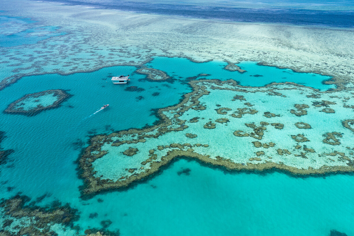 Aerial view of Heart Reef Pontoon