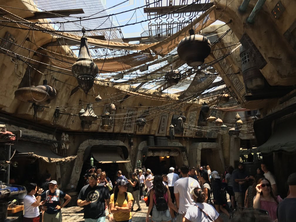 Street view of guests at star wars output street