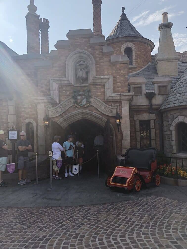 exterior view of manor house entrance for ride