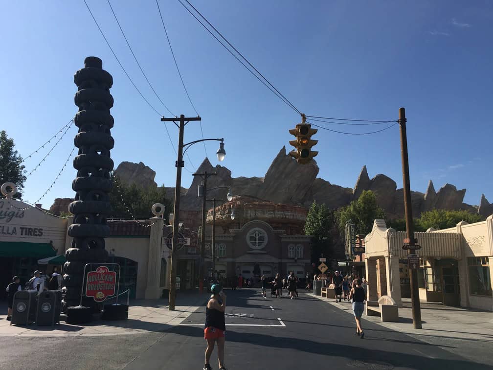 main street of radiator springs from Cars movie at disneyland